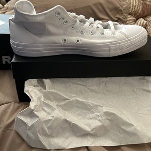 Brand new all white high top converse mens 11.5